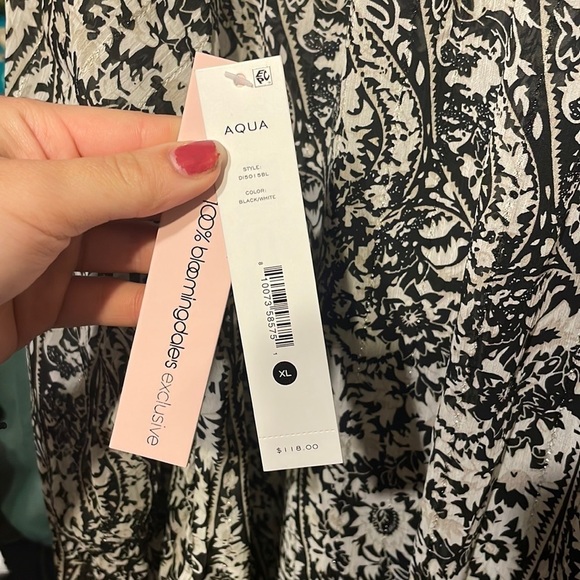 NWT Aqua Brand Black And White Maxi‎ Dress - Picture 3 of 9